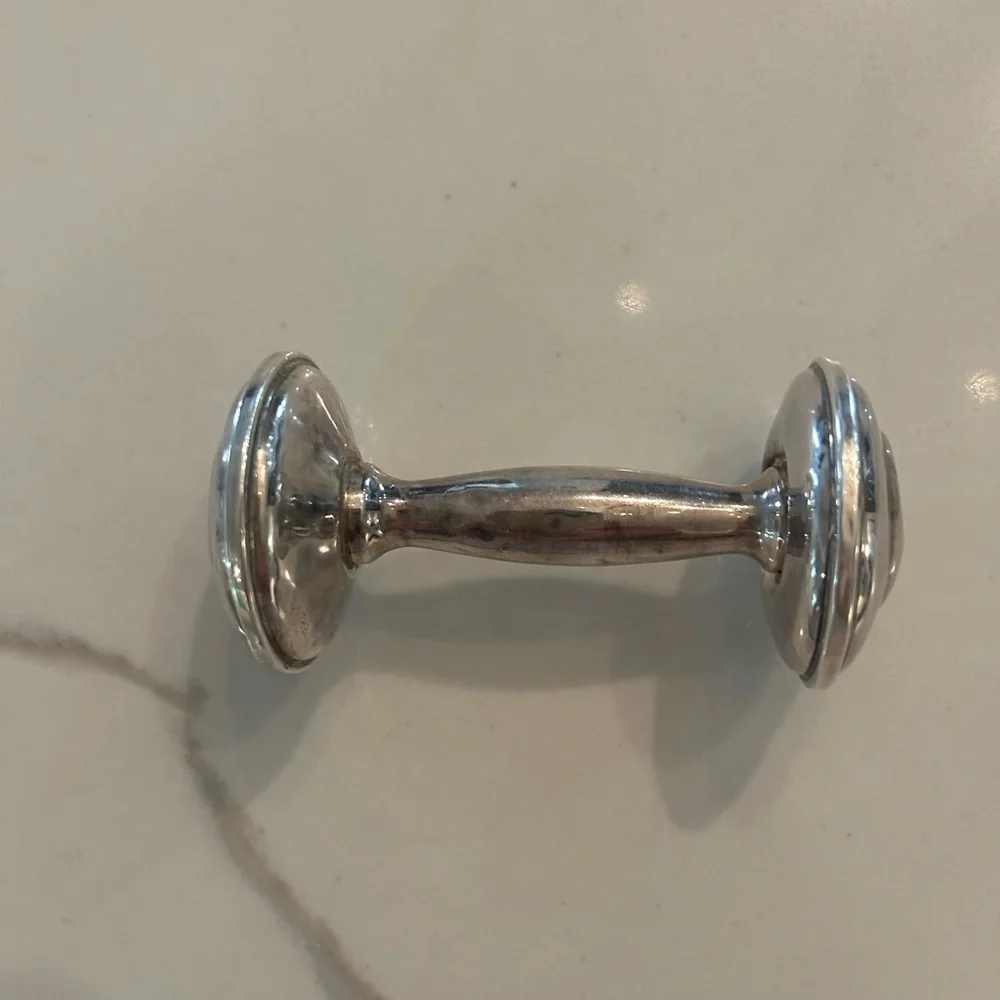 Silver Dumbbell Rattle - Picture 4 of 8